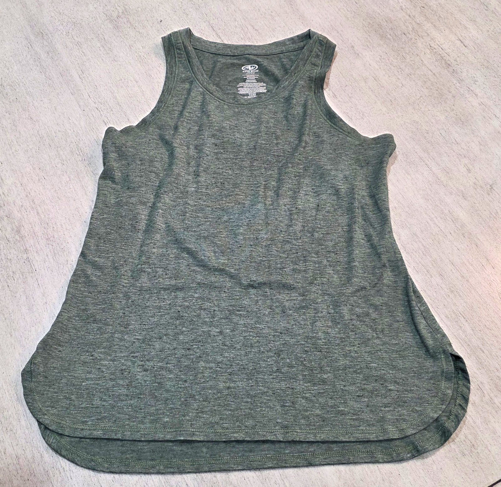 Athletic Works Womens Small Green Racerback Tank Top DriWorks Stretch Activewear